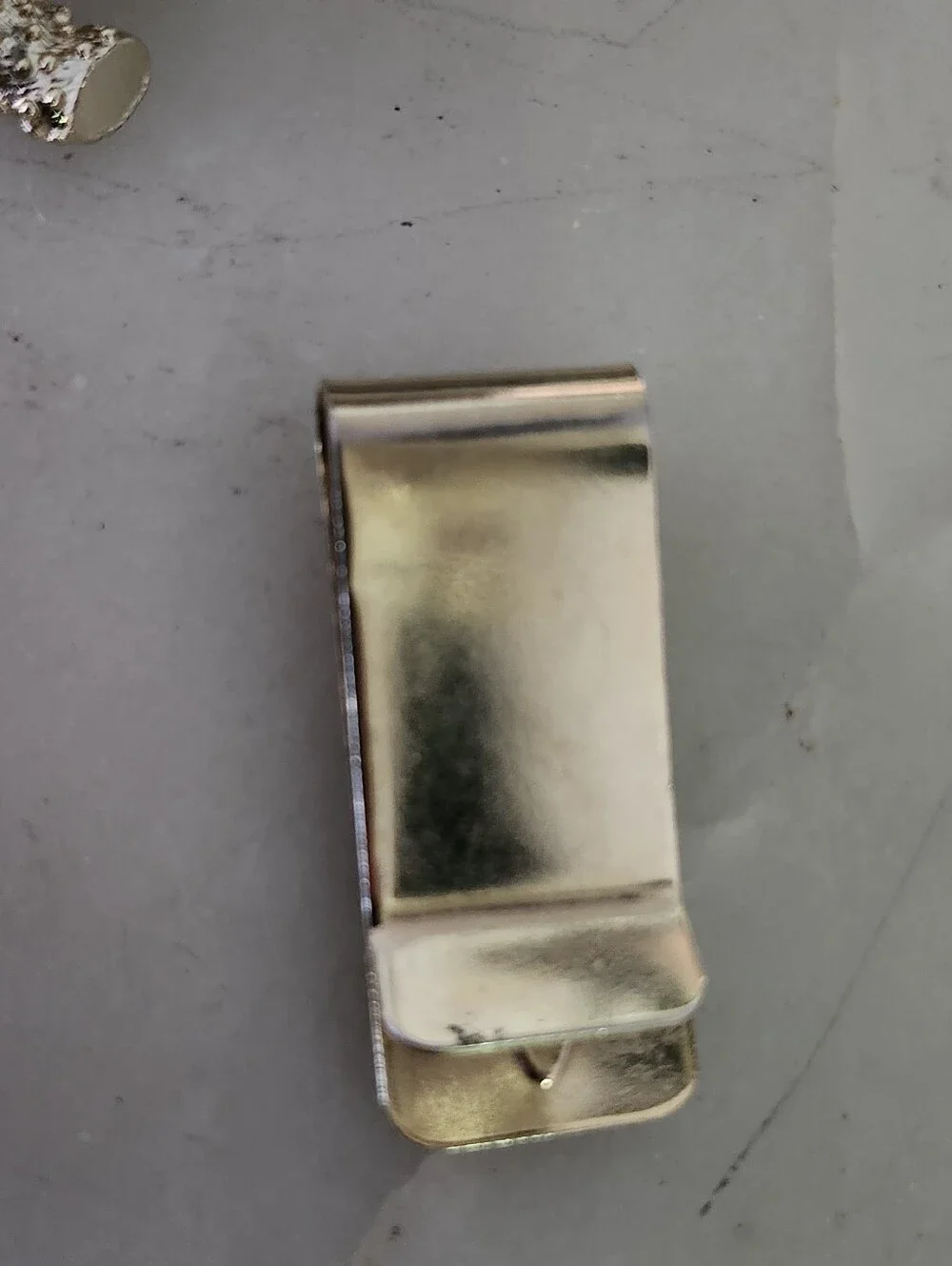 Vtg Gold-Tone Money Clip with Black Inlay and Crystal Accent
